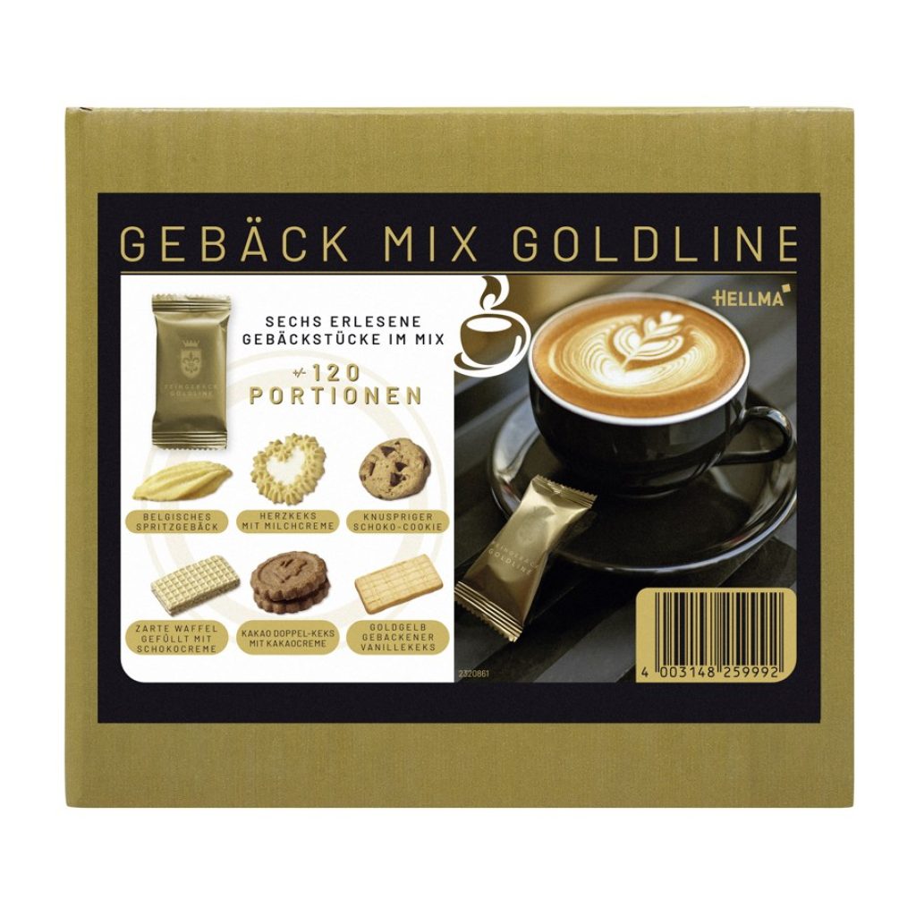 Konferenzgebäck: sechs Sorten einzeln verpackt, Packung Gebäck Mix Goldline